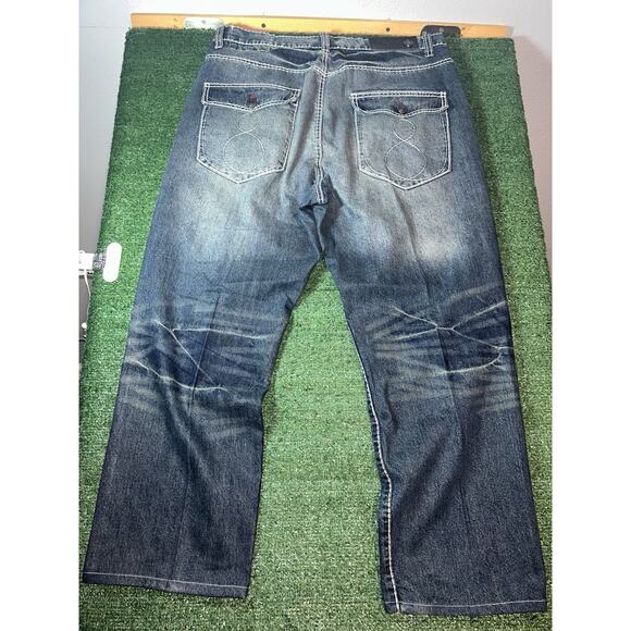 Vtg Eight 732 Baggy Y2K Hip Hop Embroidered Jeans Men 38x32 - Picture 8 of 10